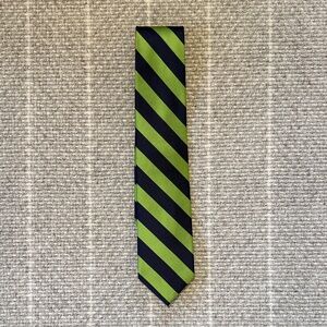 J. Crew Factory Green and Navy Striped Men's Tie LIKE NEW
